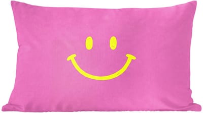 Sierkussens - Kussentjes Woonkamer - 60x40 cm - Smiley - Vrolijk - Roze