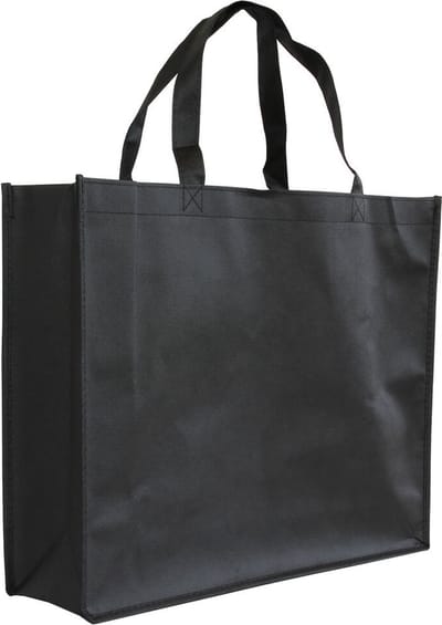Shopper Bag - 10 stuks - Zwart - 42x35x12cm - Non Woven - Shopper tas