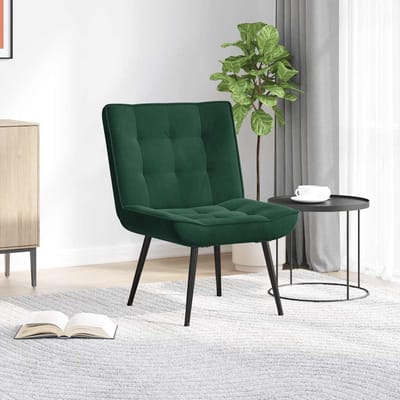 vidaXL - Relaxstoel - 64x74x84 - cm - fluweel - donkergroen