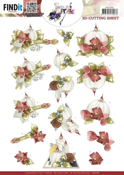 3D Cutting Sheets - Precious Marieke - Ruby Candles 1 stuks