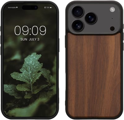 kwmobile telefoonhoesje geschikt voor Apple iPhone 18 Pro Max / iPhone 17 Pro Max - Hoesje met bumper in vintage bruin / bruin - Backcover - hout