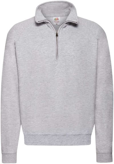 Sweatshirt Fruit Of The Loom Classic Zip Neck Volwassen Gris - S