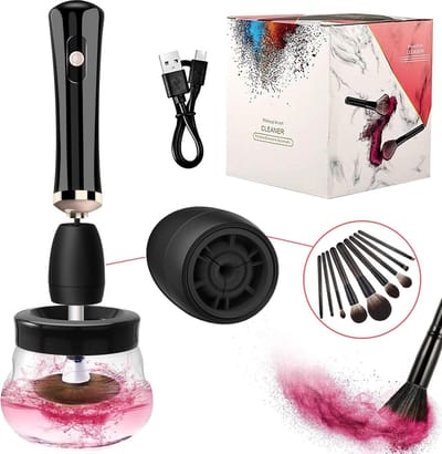 Oplaadbare Elektrische Make-up Kwastenreiniger - Professioneel Draaiend Gereedschap met 3 Verstelbare Snelheden - Sneldrogende Machine voor Alle Maten Kwasten - All-in-One Diepe Reiniging