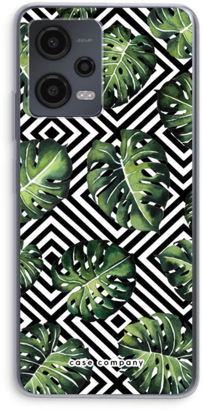 Case Company® - Hoesje geschikt voor Xiaomi Redmi Note 12 hoesje - Geometrische jungle - Soft Cover Telefoonhoesje - Bescherming aan alle Kanten en Schermrand