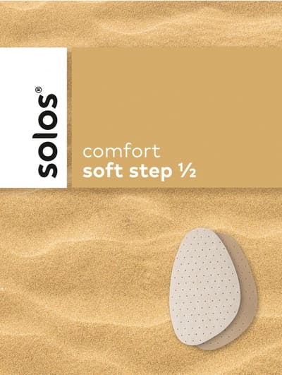 Solos Voorvoetzool, halve leren zool met latex.