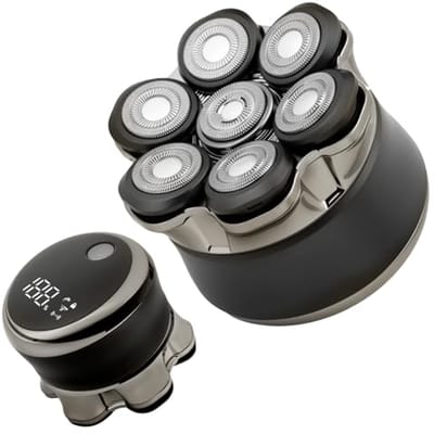 Elektrisch Kaal Scheerapparaat voor Heren - Waterdicht, 7D Drijvend, LED-Display, Langdurige Accu voor Thuis en Op Reis