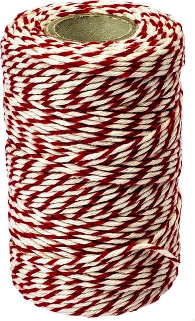 New Age Devi - Rood Wit Katoen Slagerstouw 100g - Vlees- en Rolladetouw