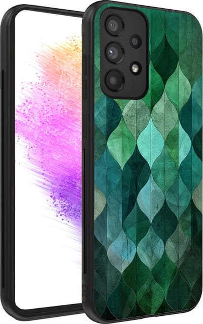 Smartphonica Telefoonhoesje geschikt voor Samsung Galaxy A73 5G met groene bladeren opdruk - TPU backcover case green leaf design - Groen geschikt voor Samsung Galaxy A73 5G