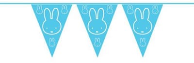 Nijntje Vlag Blauw - Verjaardag Jongen - Geboorte - Babyshower - Kinderfeest Versiering - Miffy Slingervlag - Feestdecoratie - Nijntje Feestartikelen