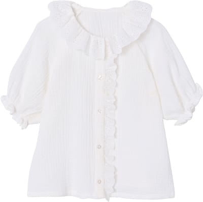 Vertbaudet Blouse voor meisjes met Engels borduurwerk