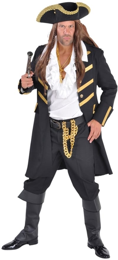 Piratenmantel luxe zwart - Maat 54/56