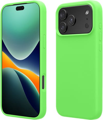 kwmobile telefoonhoesje geschikt voor Apple iPhone 17 Pro Max - Hoesje met siliconen coating - Smartphone case in limoengroen