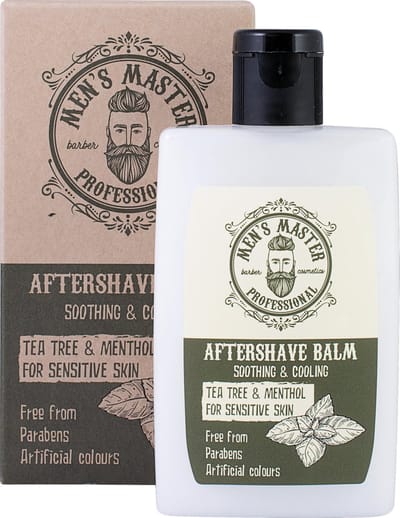 Men’s Master Aftershave Balsem – Aftershave Mannen met Menthol & Teatree Olie – Kalmeert & Hydrateert de Gevoelige Huid – 120ml
