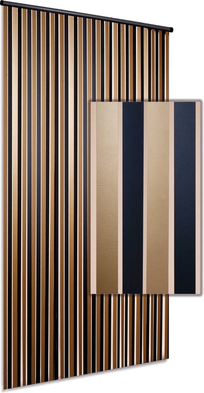 Vliegengordijn/deurgordijn Linten High Quality - zwart/goud 100x220cm