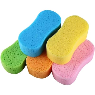 Éponge de Lavage de Voiture Lot de 3 Épaisse Extra Grande Colorée Éponge de Nettoyage Polyvalente Pour Salle de Bain Cuisine Vélo Bateau (Mélange aléatoire 3 couleurs) United States blue