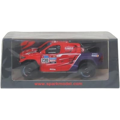 Spark Scale Toyota Hilux 2023 Dakar Rally 3e Plaats Moraes Compleet Model met Sponsorlogo's 1/43 #230 L. gray
