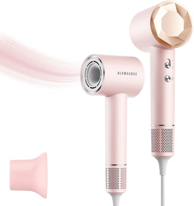 BlowSense® SilkDry - Föhn met Concentrator - Premium Haardroger - Haardroger met Ionentechnologie - Concentrator - Luxe Cadeauverpakking - Parel Roze
