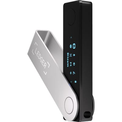 Ledger Nano X - Hardware Wallet - beveilig en beheer je crypto wallet (Bitcoin), en NFT's onderweg met onze hardwarewallet met Bluetooth® - 1 MB - Zwart