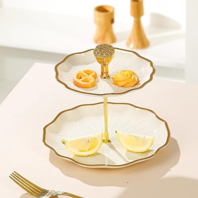 2/3 Laags Fruit Snack Schaal Plastic Kommen Dessert Houder Noten Snoep Display Standaard Decoratieve Feest Serveerschaal voor Thuisfeest
