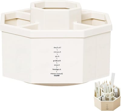 Rotatable Desk Organiser met 360° Rotatie, Creatieve Pennenhouder en 5 Compartimenten voor Kantoorbenodigdheden, Potloden en Kleurpotloden