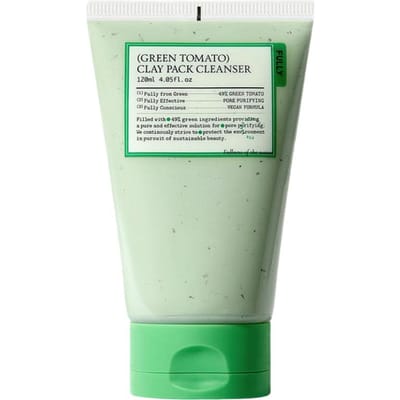 Nettoyant Masque Argileuse Tomate Verte Intégrale 120ml Resserrage des Pores Nettoyage en Profondeur Vegan Nettoyant Visage K-Beauty white