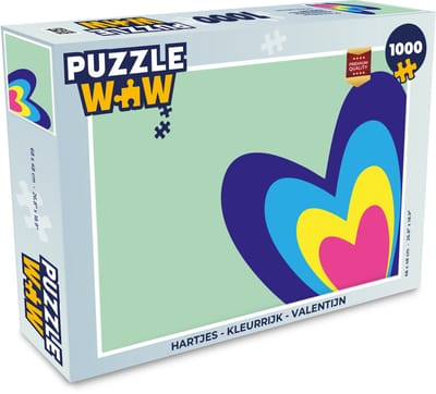 Puzzel Hartjes - Kleurrijk - Valentijn - Legpuzzel - Puzzel 1000 stukjes volwassenen