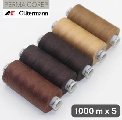 Gütermann Perma Core Polyestergaren - 5 x 1000 m - Bruine tinten