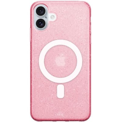 xoxo Wildhearts Sparkle Away Pink - Hoesje geschikt voor iPhone 17 MagSafe - Hoesje met glitters - Shockproof case - Glitterhoesje - Magnetisch telefoonhoesje - Roze