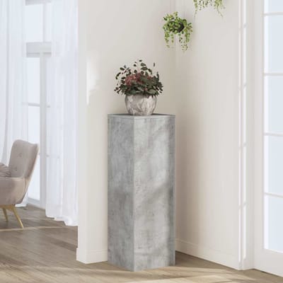 vidaXL - Plantenstandaard - 33x33x100 - cm - bewerkt - hout - betongrijs