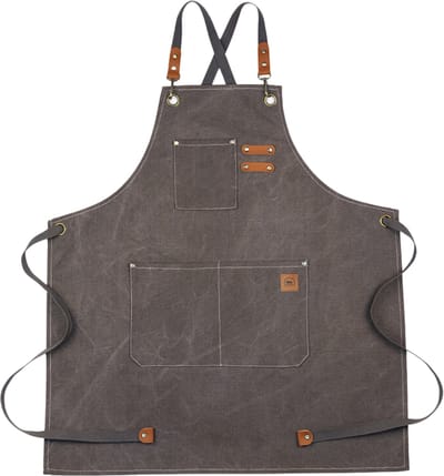 Tamarow Premium Keukenschort - Werk en BBQ Schort - Kookschort - Crossback - Grijs