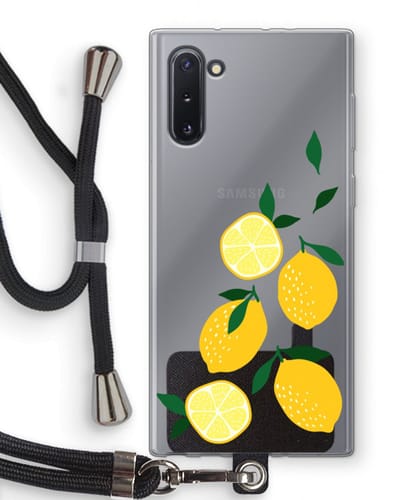 Case Company® - Hoesje met koord geschikt voor Samsung Galaxy Note 10 hoesje met Koord - You're my lemon - Telefoonhoesje met Zwart Koord - Bescherming aan alle Kanten en Over de Schermrand