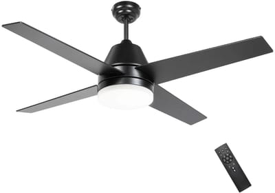 Livano Plafondventilator - Met Verlichting - Plafond Ventilator - Met Lamp - Plafonniere Met Ventilator - Met Licht - Zwart - 130cm