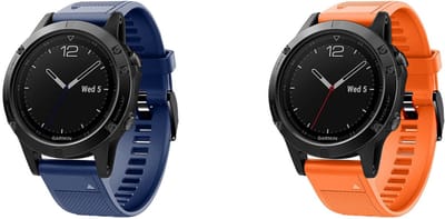 Strap-it Bundel van 2 Siliconen Bandjes - Geschikt voor Garmin Fenix 5/6 - Oranje & Donkerblauw - Sportbandje - Sportarmband - Siliconen Band - Waterbestendig & zweetbestendig - Flexibel & comfortabel
