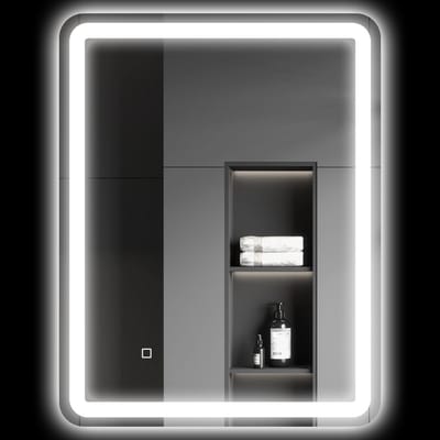 HOMCOM badkamerspiegel - touchbediening - 3 lichtkleuren - dimbaar