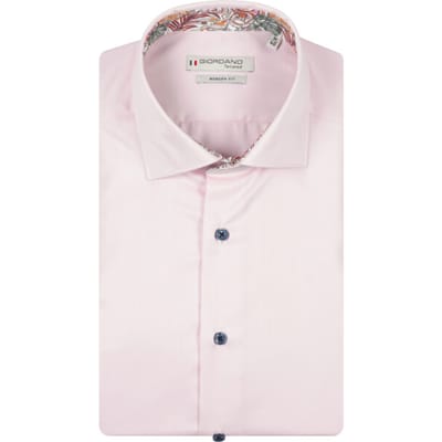 Giordano - Korte Mouw Overhemd - Heren - L - Rose - Katoen - 616815