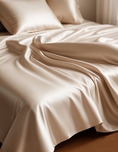 Zijden Laken Nuovo Seta Kleur Donker Champagne maat 160 x 270 - 100% Zijde