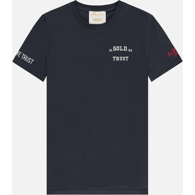 In Gold We Trust The Pusha Kids Navy Size: 8 | T-shirts Outlet | Unisex | Blauw