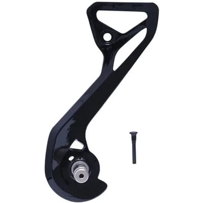 Onderscheidende onderdelen derailleur buitenplaat en bevestigingsschroef Shimano RD-R9250