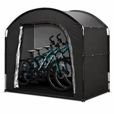 Jurrys Fietstent - Patiotent - Biketent - Opbergtent - Beschermhoes - 3 fietsen - Opslag - Gebruiksgemak - Zwart - 220x150x185cm