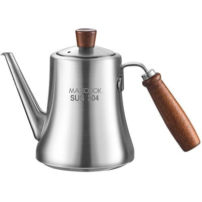 Maxcook Roestvrijstalen Olijfolie Dispenser en Azijnfles, 500 ml met Lekvrij Design en Beukenhouten Handvat