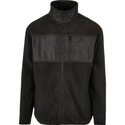 Urban Classics - Patched Micro Fleece Jacket - S - Zwart