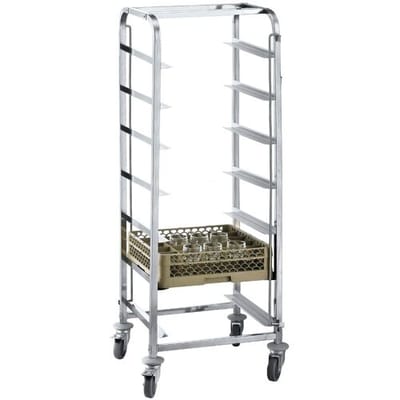 GGM Gastro Edelstahl Geschirrkorbwagen - für 7 Körbe Korbmaße: 500x500 & 400x500mm Zilver