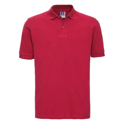 Russell Heren 100% Katoenen Korte Mouw Poloshirt (Klassiek rood)