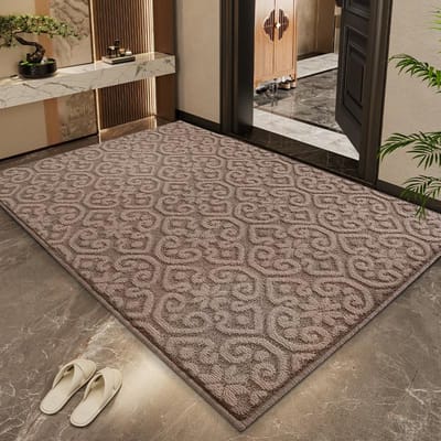 Eenvoudige Effen Huisdeur Stofverwijderingsmat Polypropyleen Veranda Slijtvast Antislip Tapijtmat 61*92cm gray