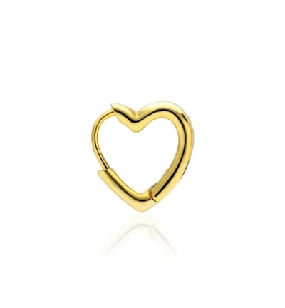 Tiny Heart Earrings Gold 14k