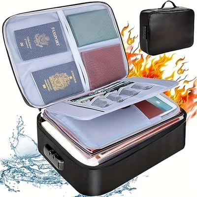 Documentenpaspoorttas met hoge capaciteit, 3/5 lagen Oxford met slot Documentenorganizer, grote ruimte voor A4-mappen, certificaten gray