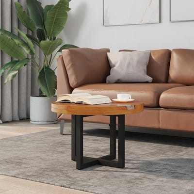 Ronde Salontafel - Houten Tafel - Woonkamer Decoratie - Handgemaakt Uniek Design - 60 x 40 cm - Meerkleurig
