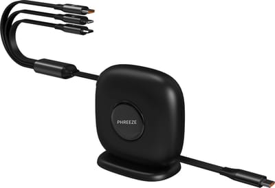 Uitrekbare USB C Kabels naar USB C, 8-PIN en Micro-USB - 100W Snellader - Universeel - 1.7 Meter - Plakbevestiging - Bureau Oplader - Stekkerdoos USB