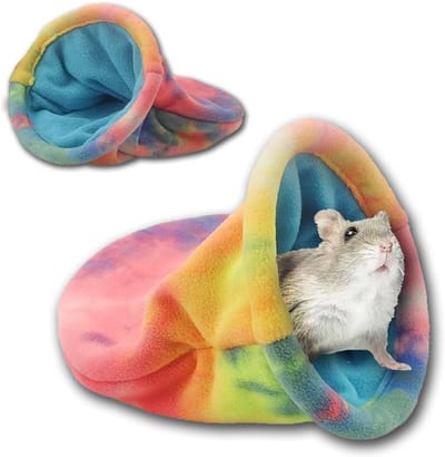 Daity 1 stuk - Zachte wollen slaapzak voor konijnen - schuilplaats voor cavia's - huisje voor kleine dieren - comfortabele holenslaapzak voor fretten en hamsters - geschikt voor kleine huisdieren/fretten/chinchilla's (klein formaat)