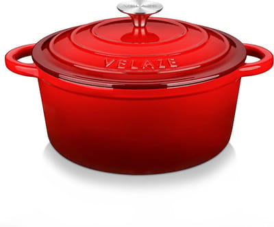 Gietijzeren Inductie Braadpan met Deksel - 24 cm, Antiaanbaklaag, Alle Kookplaten, 4L